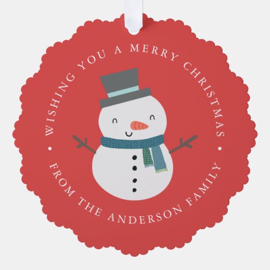 Carte Décorative Vacances photo Cute Snowman (Recto)