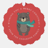 Carte Décorative Vacances photo de l'ours d'hiver (Recto)