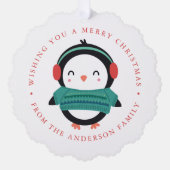 Carte Décorative Vacances photo Pingouin d'hiver (Recto)