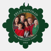 Carte Décorative Vert moderne Feliz Navidad Photo (Recto)