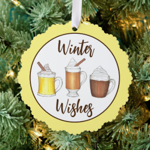 Carte Décorative Veux d'hiver Rum Beurre Coca Eggnog Boissons