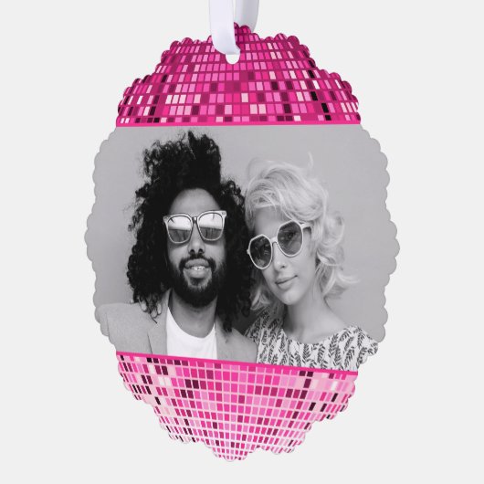 Carte Décorative Vibes Joyeuses Retro Disco Ball Photo Noël (Gauche)