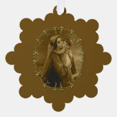 Carte Décorative Vierge Marie avec Enfant Jésus, Gold Border Design (Recto)