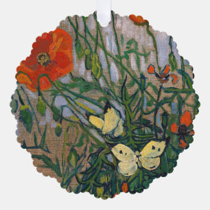 Carte Décorative Vincent van Gogh - Papillons et Coquelicots