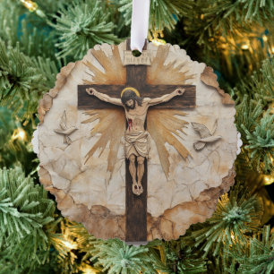 Carte Décorative Vintage Jésus Rustique sur la croix