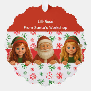 Carte Décorative Visages de Père Noël & d'elfe   Papier de Noël amu