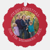 Carte Décorative Vos photos et nom Bordure rouge Noël (Verso)