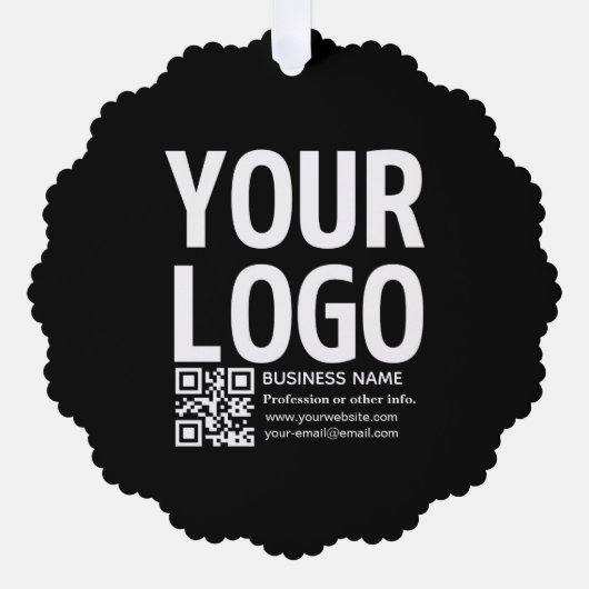 Carte Décorative Votre logo avec code QR et texte modifiables (Recto)