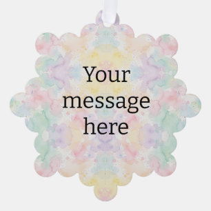 Carte Décorative Votre message ici monogramme pastel arc-en-ciel co