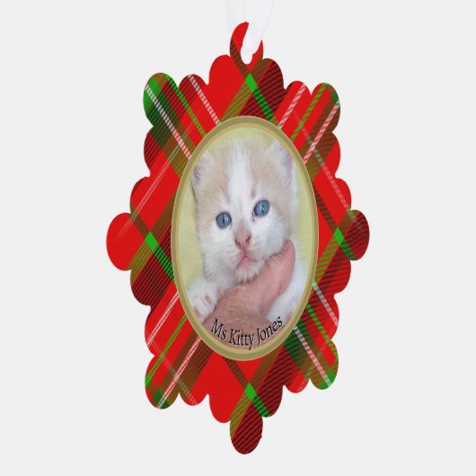 Carte Décorative Votre photo/texte - Tartan cadeau annuel tradition (Droite)