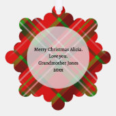 Carte Décorative Votre photo/texte - Tartan cadeau annuel tradition (Verso)