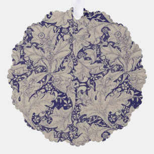 Carte Décorative William Morris Motif Giroflée Bleu Antique