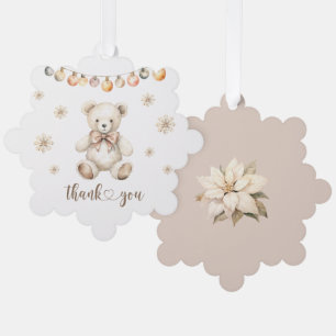 Carte Décorative Winter Bear bébé son froid dehors merci tag