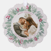 Carte Décorative Winter Christmas Wreath with Photo (Recto)