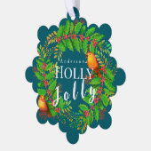 Carte Décorative Wreath Holly Jolly Famille Dark Turquoise (Gauche)
