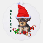Carte Décorative Yorkshire Terrier Noël (Recto)