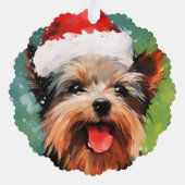 Carte Décorative Yorkshire Terrier peinture de Noël (Verso)