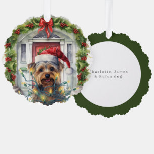 Carte Décorative Yorkshire Terrier Porte avant Noël