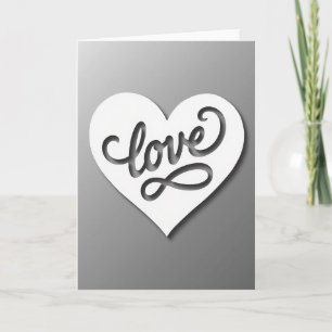 Carte découpée cœur blanc amour