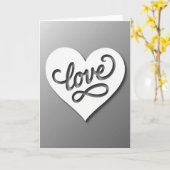 Carte découpée cœur blanc amour (Fleur jaune)