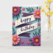 Carte découpée en papier pour célébration (Fleur jaune)