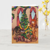 Carte Découper l'arbre de Noël (Fleur jaune)