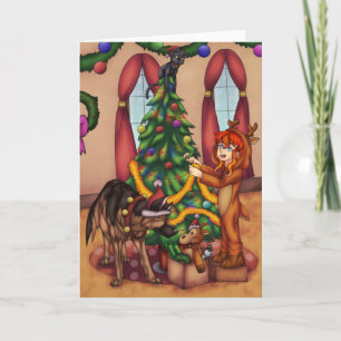 Carte Découper l'arbre de Noël
