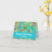 Carte Découpes vertes et jaunes modernes Conception abst (Fleur jaune)