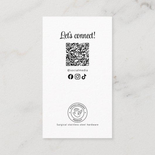 Carte d'écoute simple Logo en noir blanc (Dos)