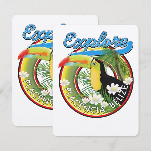 Carte Découvrez le logo de voyage de Placencia Belize (Devant / Derrière)