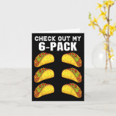 Carte Découvrez Mon Pack Six Funny Taco Boxe Cinco De M (Fleur jaune)