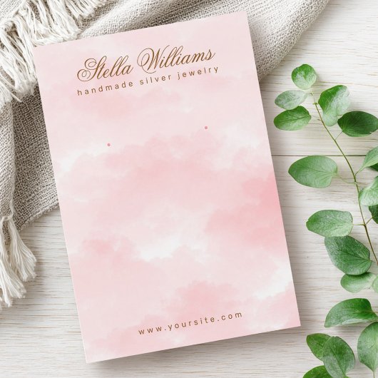 Carte d'écran d'oreille en aquarelle rose