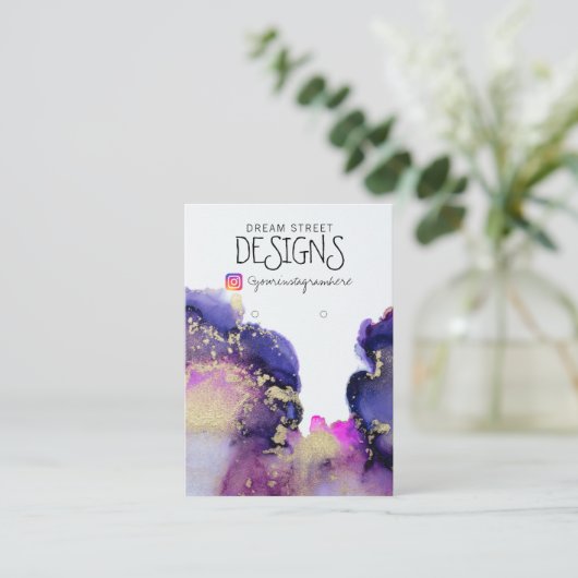 Carte d'écran d'oreille en or rose Aquarelle (Debout devant)