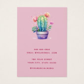 Carte d'écran d'oreille moderne Cactus aquarelle (Dos)