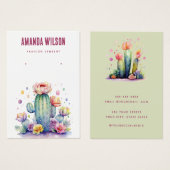 Carte d'écran d'oreille moderne Cactus aquarelle (Devant & derrière)