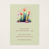 Carte d'écran d'oreille moderne Cactus aquarelle (Dos)