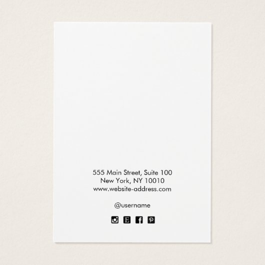 Carte d'écran d'oreille monographique blanc classi (Dos)