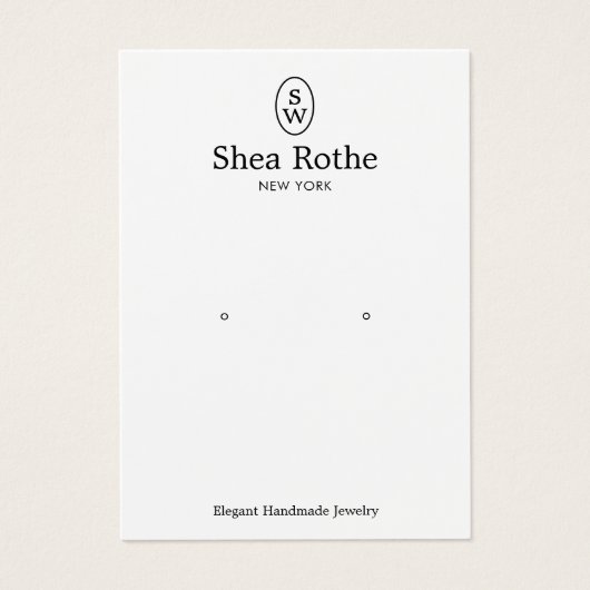 Carte d'écran d'oreille monographique blanc classi (Devant)