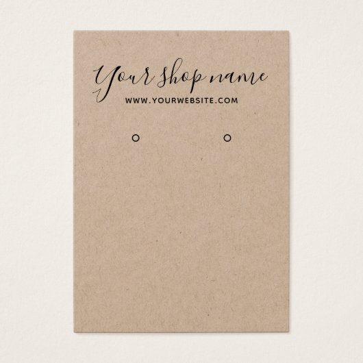 Carte d'écran d'oreille noire rustique brun kraft (Devant)