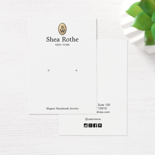 Carte d'écran d'oreille pour monogramme d'or class (Bureau)