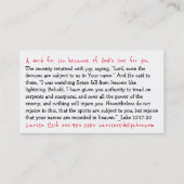 Carte d'écriture de Jésus effrayant (Dos)