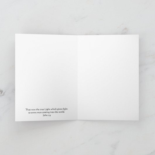 Carte d'écriture en fleurs de rose blanche John 1: (Intérieur)