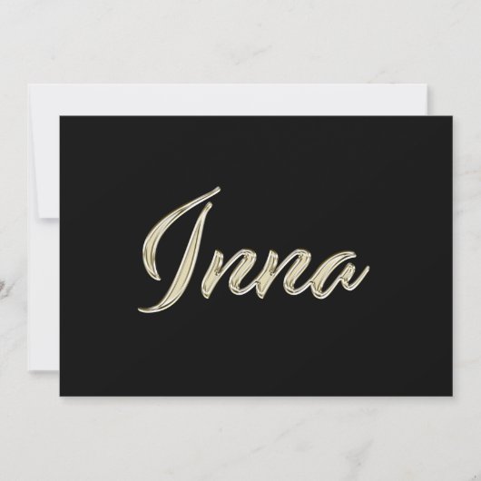 Carte d'écriture en or blanc Inna (Devant)