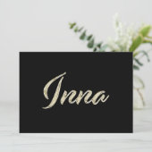 Carte d'écriture en or blanc Inna (Debout devant)