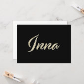 Carte d'écriture en or blanc Inna (Devant/Arrière en situation)