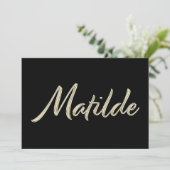 Carte d'écriture en or blanc Matilde (Debout devant)