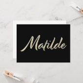 Carte d'écriture en or blanc Matilde (Devant/Arrière en situation)