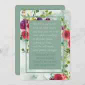 Carte d'écriture inspirante rose Floral Border (Devant / Derrière)