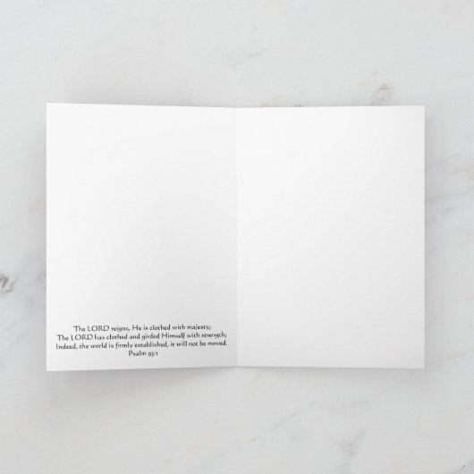 Carte d'écriture Rose majestueuse Psaume 93:1 (Intérieur)