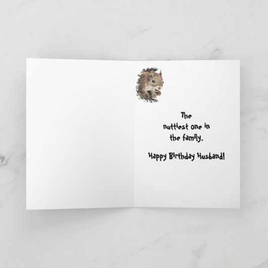 Carte d'écureuil d'anniversaire pour maris de nois (Intérieur)